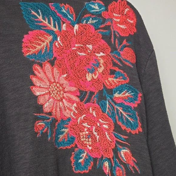 J.JILL EMBROIDERED GRAY CARDIGAN. SZ 4X - Picture 5 of 5